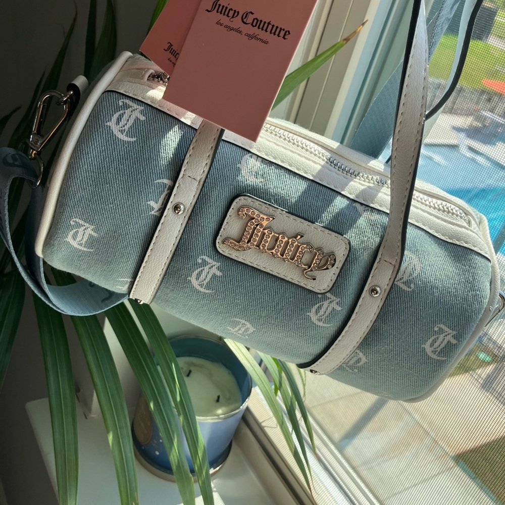 New Juicy Couture Bag Denim Barrel Crossbody Bag